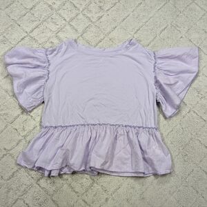 Anthropologie Lavender Ruffle Blouse